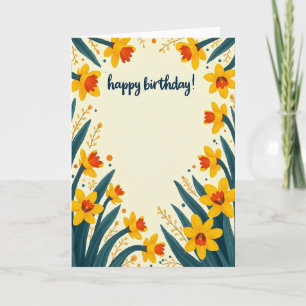 Cheerful Birthday Illustration Card