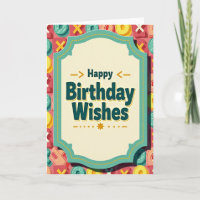 Cheerful Birthday Scalloped Frame Card