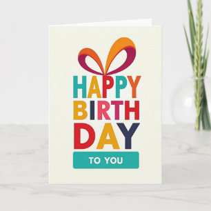 Cheerful Birthday Vibrant Text Card