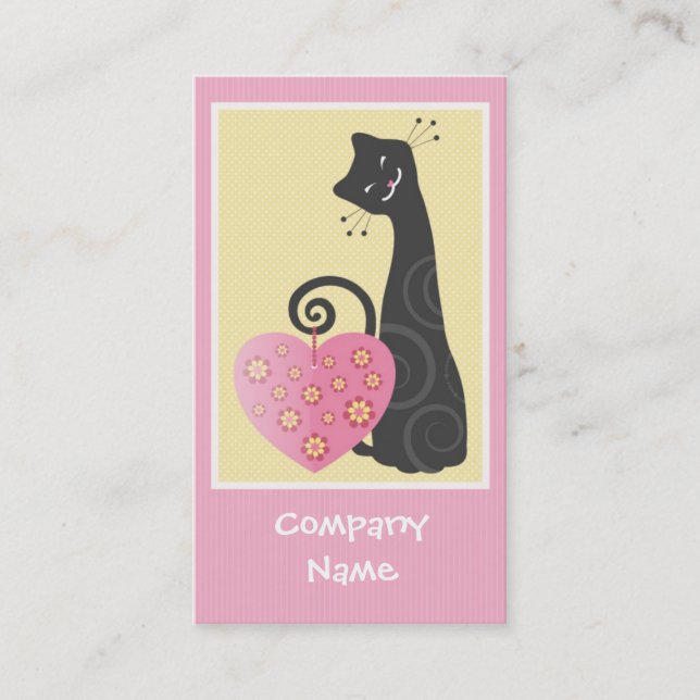 Cheerful Black Cat Business Card (Front)