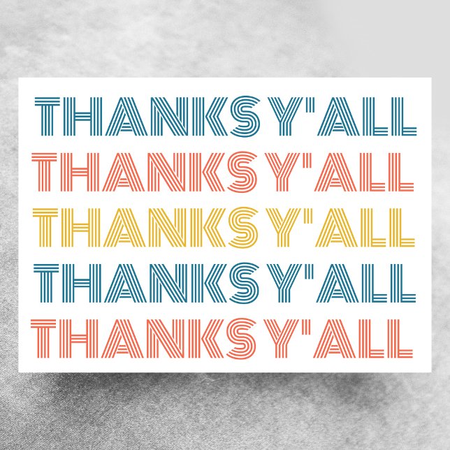 Cheerful Blank Thanks Y'all Greeting Card (Creator Uploaded)