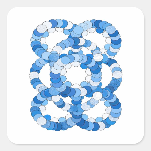 Cheerful Blue BLUE ICE Decal Art Square Sticker (Front)