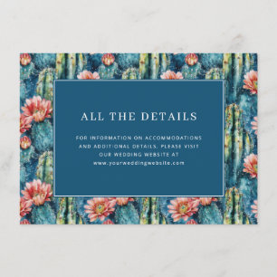Cheerful Blue Botanical Cactus Enclosure Card