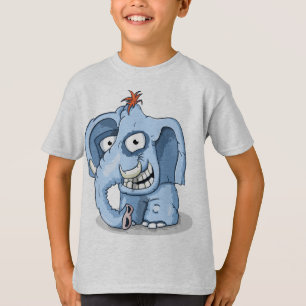 Cheerful Blue Elephant T-Shirt