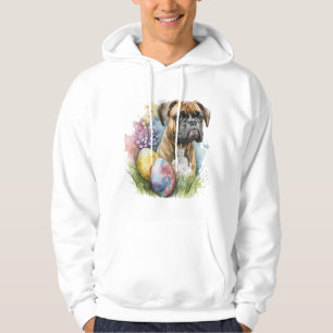 Cheerful Boxer Dog Easter Egg, Happy Easter Boxer Hoodie