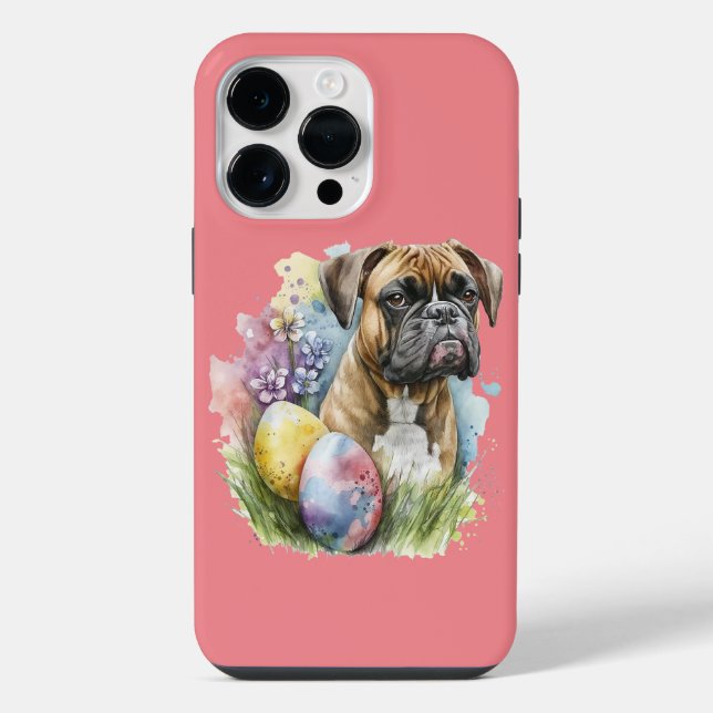 Cheerful Boxer Dog Easter Egg, Happy Easter Boxer iPhone Case (Back)