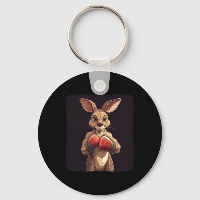 Cheerful Boxer Kangaroo For A Lighthearted Punch  Key Ring (Front)