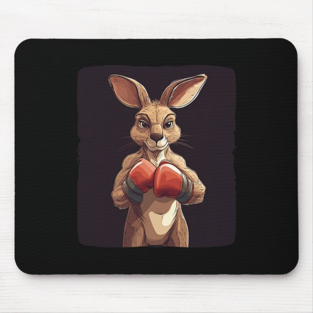 Cheerful Boxer Kangaroo For A Lighthearted Punch  Mouse Mat (Front)
