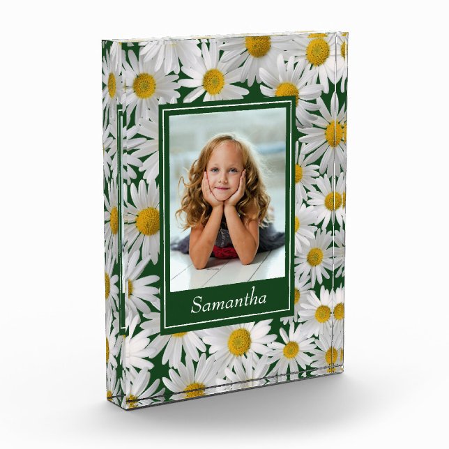 Cheerful Bright Daisy Custom Photo – Block (Left)