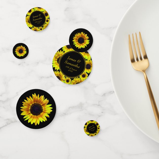 Cheerful Bright Yellow Sunflower  - Confetti (Group)