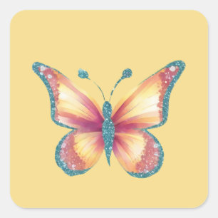 Cheerful Butterfly Square Sticker