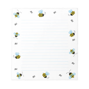 Cheerful Buzzing Bees Ruled Notepad