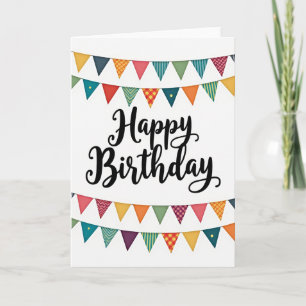 Cheerful Calligraphy Birthday Card