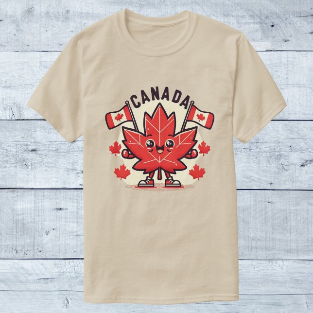 Cheerful Canada Flag Maple Leaf T-Shirt (Creator Uploaded)