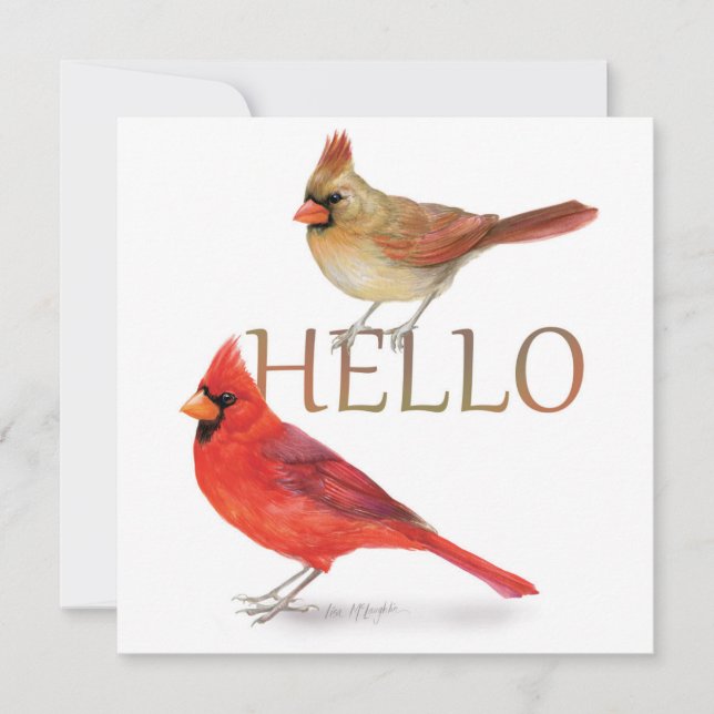 Cheerful Cardinals-Holiday Greeting Holiday Card (Front)