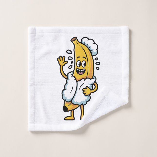 Cheerful Cartoon Banana Shower Bath Towel (Wash Cloth)