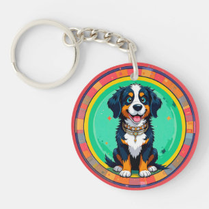 Cheerful Cartoon Dog Key Ring