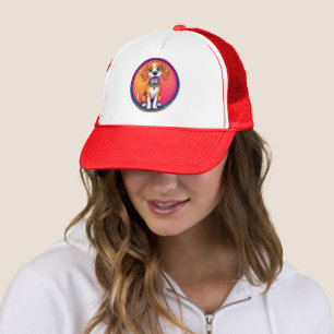 Cheerful Cartoon Dog Trucker Hat