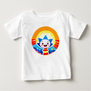 Cheerful Cartoon Sun Character Baby T-Shirt