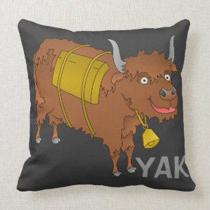 Cheerful cartoon yak cushion