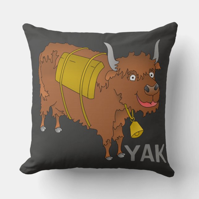 Cheerful cartoon yak cushion (Front)