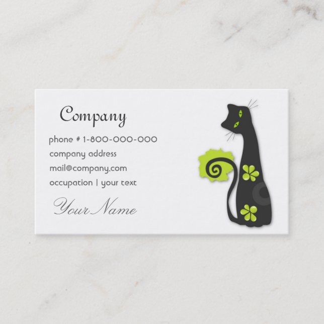 Cheerful Cat Business Card (Front)
