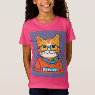 Cheerful Cat Coworker Sticker" T-Shirt
