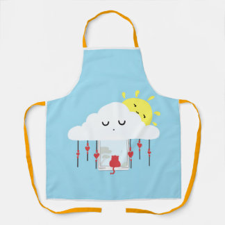 Cheerful Cat & Sunny Cloud Apron