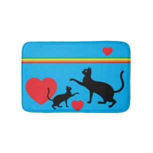 Cheerful Cats, Colorful Pride Bath Mat