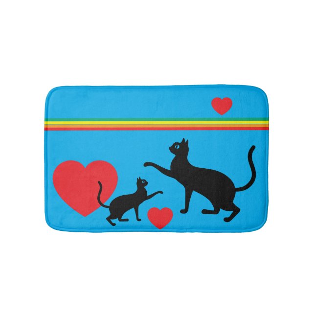 Cheerful Cats, Colorful Pride Bath Mat (Front)
