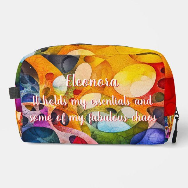 Cheerful Chaos – Fractal Essentials Toiletry  Dopp Kit (Front)