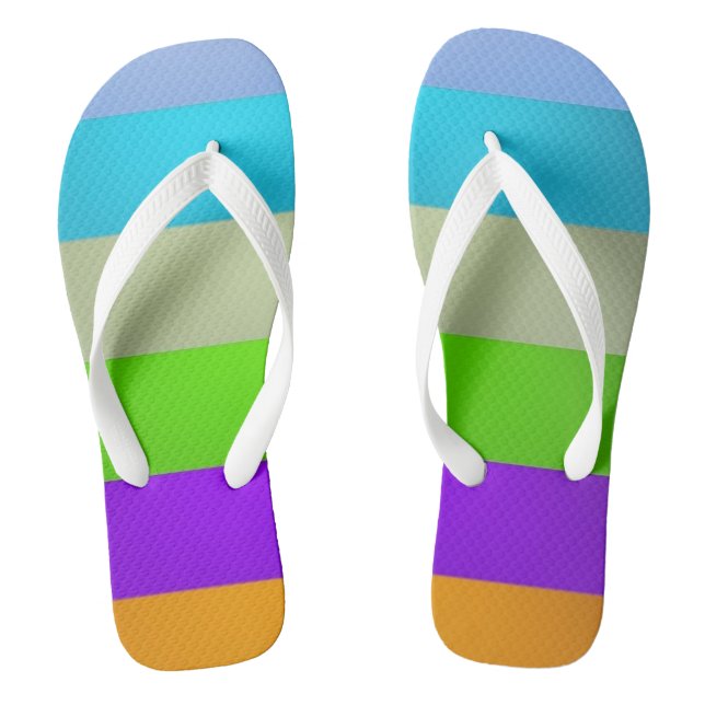 cheerful charming stripes flip flops (Footbed)