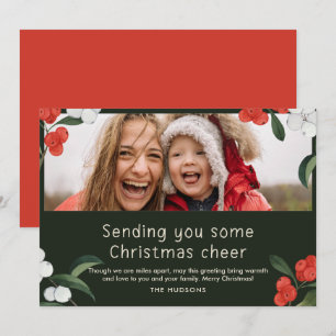 Cheerful Cherries Photo Christmas Card