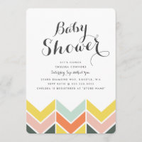 Cheerful Chevron Baby Shower Invite