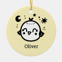 Cheerful Chick - Kawaii Bird Line Art"