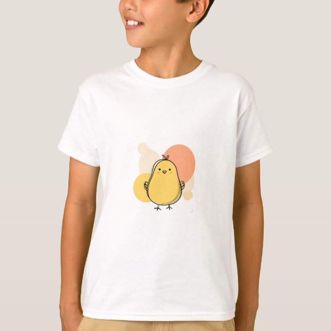 Cheerful Chick Standing Kids T-Shirt (Front)