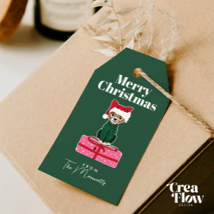 Cheerful Chihuahua Dog Christmas Personalise Gift Tags