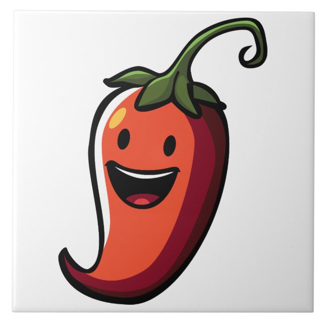 Cheerful Chilli Pepper Tile (Front)