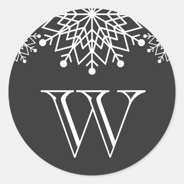 Cheerful Christmas | Black and White Envelope Seal (Front)