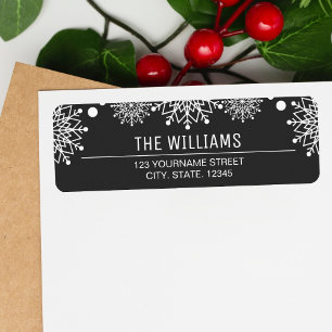 Cheerful Christmas Black and White Snowflakes