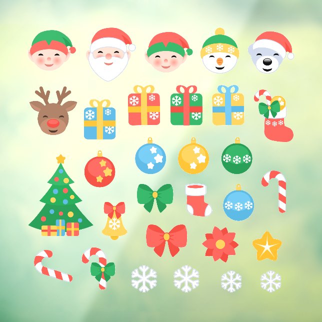 Cheerful Christmas Cartoons Window Cling (Sheet 3)