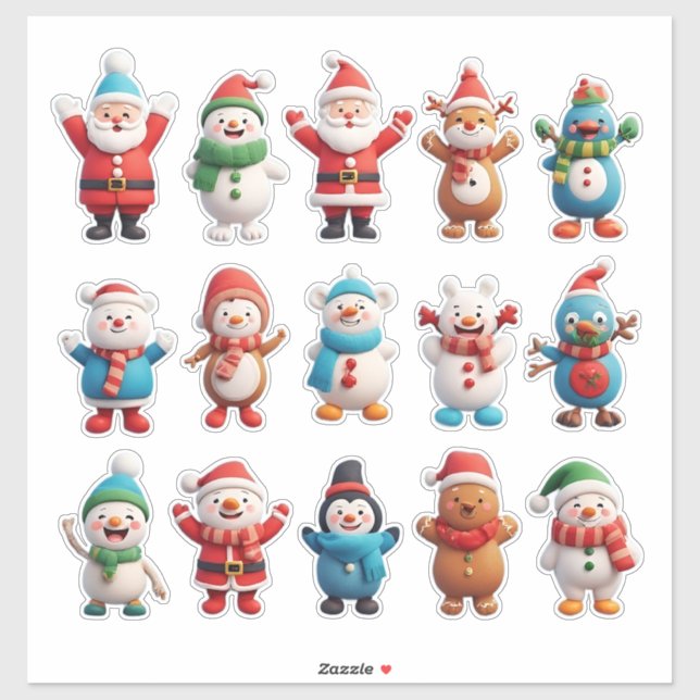Cheerful Christmas Characters (Sheet)