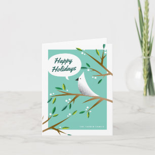 Cheerful Christmas Dove Folded Holiday Card