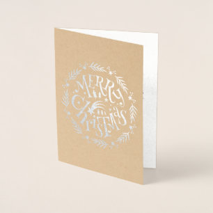 Cheerful Christmas Family Photo Foil Card