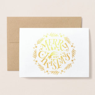 Cheerful Christmas Family Photo Foil Card