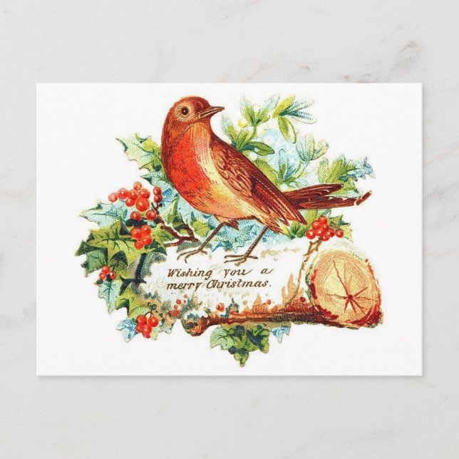 Cheerful Christmas Greetings Holiday Postcard (Front)