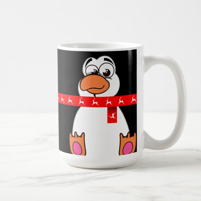 Cheerful Christmas Penguin Coffee Mug (Right)