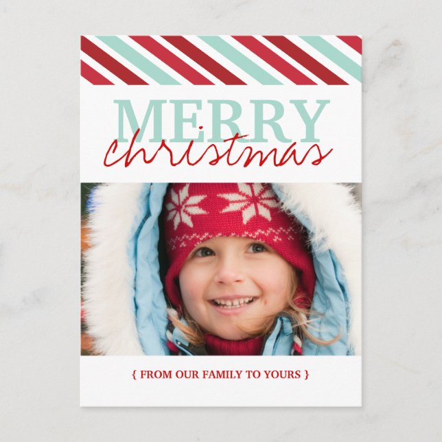 Cheerful Christmas Photo Postcards (Front)