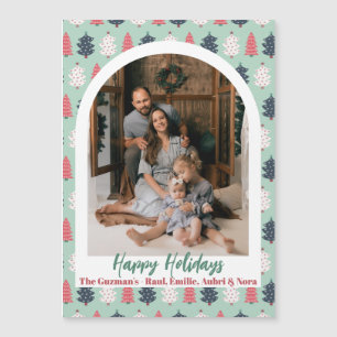 Cheerful Christmas Tree Card Magnet