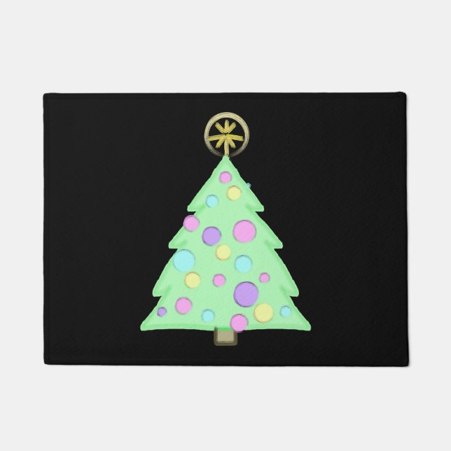 Cheerful Christmas Tree Doormat (Front)